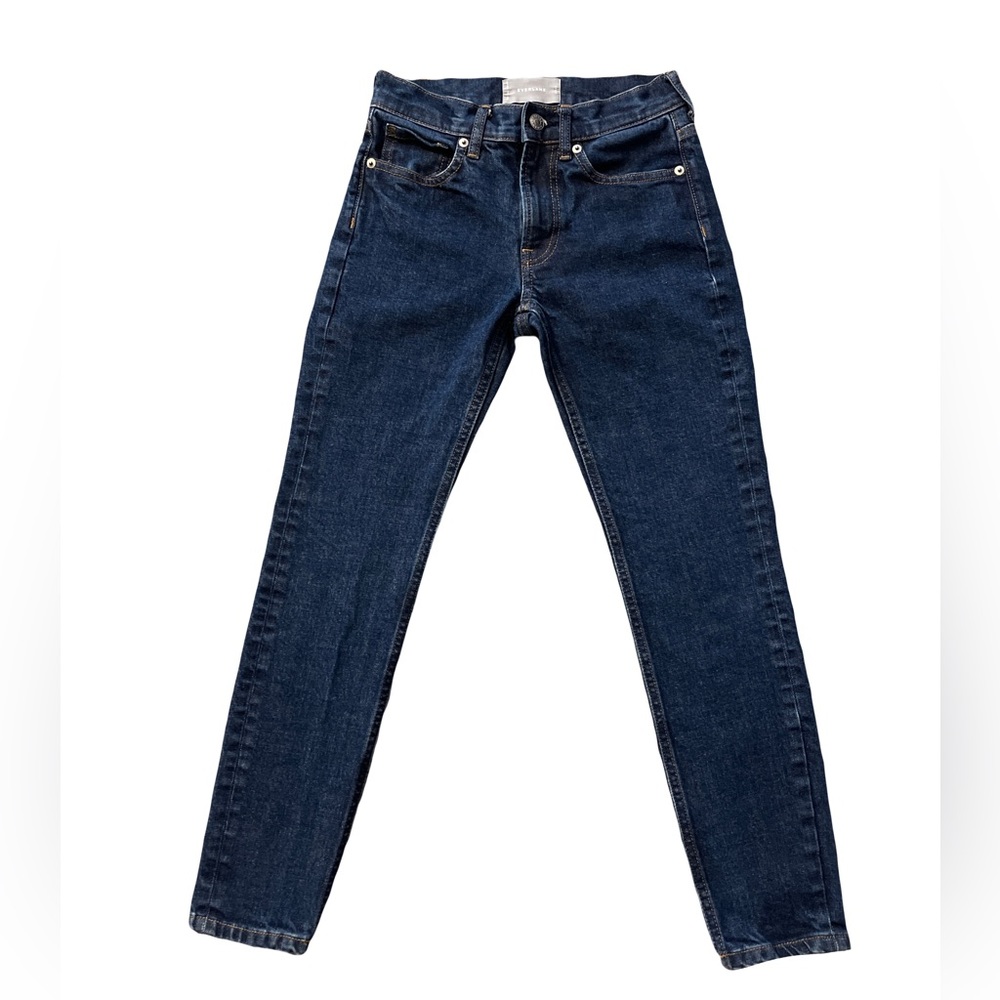 EVERLANE Mid Rise Ankle Jean, Size 24, Dark Wash